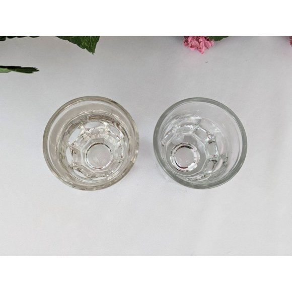Set of 2 Vintage 70s Vodka Shooter Glasses Heavy Bottom Large Shot Glass Bourbon - Picture 9 of 9